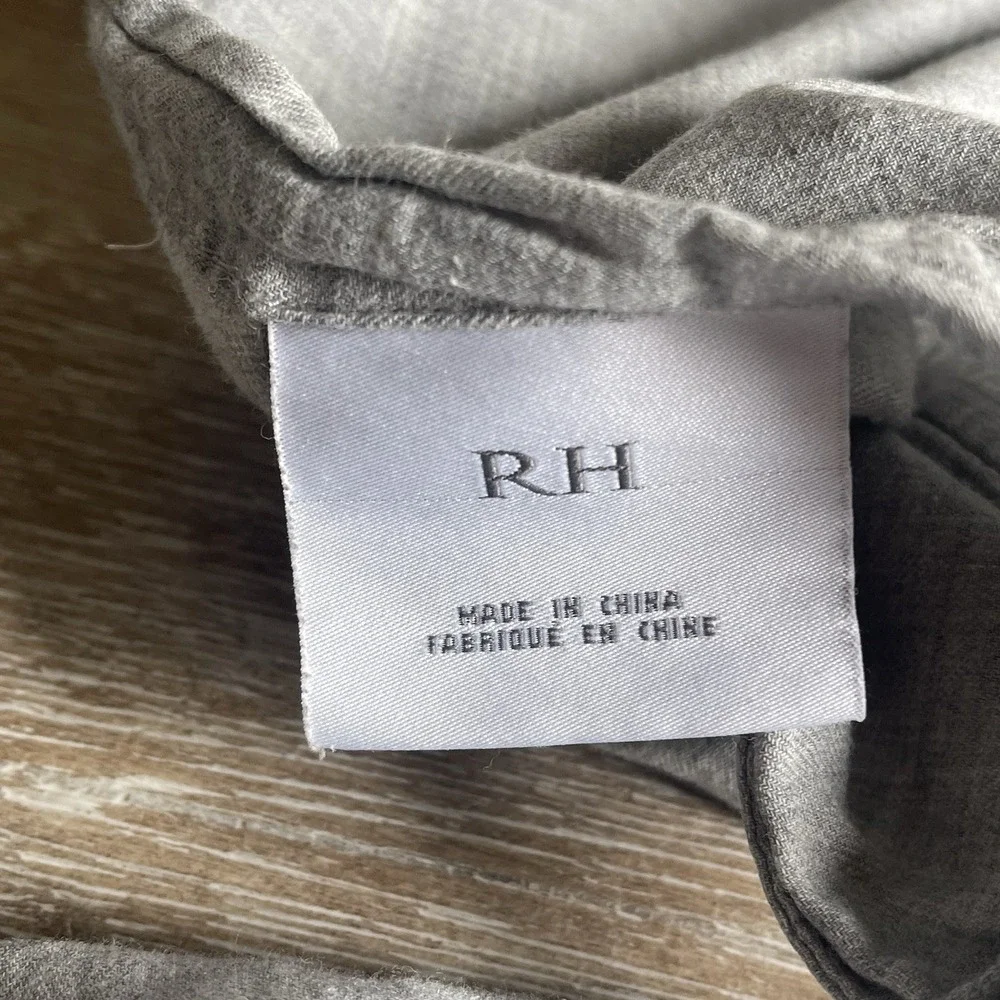 Restoration Hardware Gray King Pillow Shams Set Of 2 USA Cotton Cotton Cashmere
